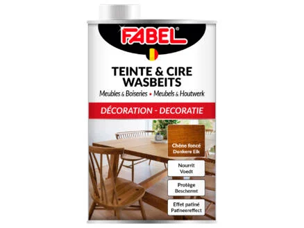  Fabel teinte & cire meubles et boiseries 0,5l chÃªne foncÃ©