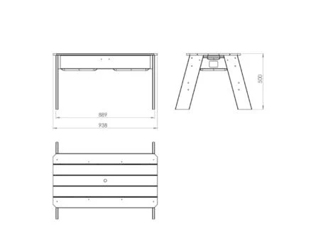 Exit Toys Aksent zand- en watertafel 69x94 cm + parasol en tuingereedschap
