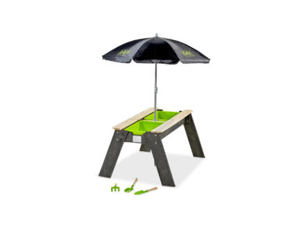 Exit Toys Aksent table d'activitÃ©s sable et eau 69x94 cm + parasol et outils de jardinage