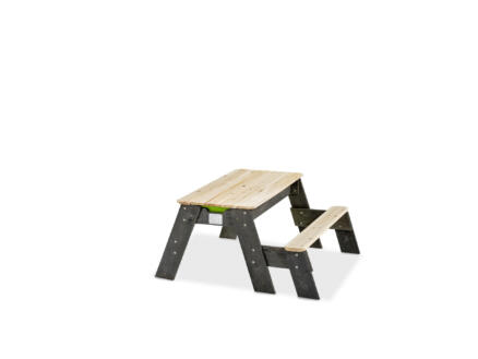 Exit Toys Aksent table d'activités sable et eau et de pique-nique avec banc et couvercle 94x94 cm