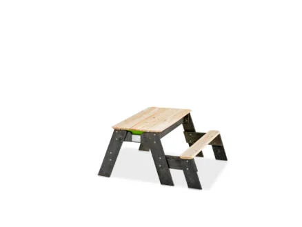Exit Toys Aksent zand- water- en picknicktafel met bankje en deksel 94x94 cm