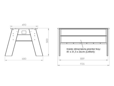 Exit Toys Aksent kweektafel L met kweekkas en tuingereedschap