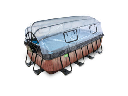 Exit Toys Wood piscine avec d?me 400x200x100 cm