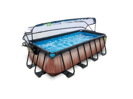 Exit Toys Wood piscine avec d?me 400x200x100 cm