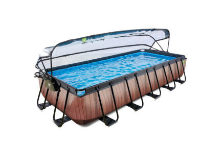 Exit Toys Wood piscine avec d?me 540x250x100 cm