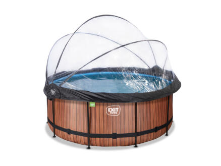 Exit Toys Wood piscine avec d?me 360x122 cm
