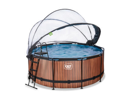 Exit Toys Wood piscine avec d?me 360x122 cm