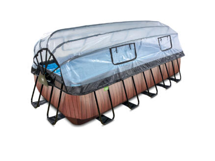 Exit Toys Wood piscine avec d?me 540x250x122 cm