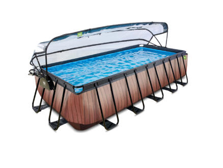 Exit Toys Wood piscine avec d?me 540x250x122 cm