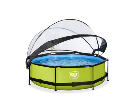 Exit Toys Lime piscine avec d?me 300x76 cm + pompe filtrante