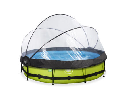 Exit Toys Lime piscine avec d?me 360x76 cm + pompe filtrante
