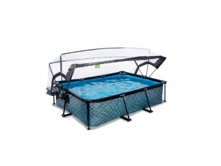 Exit Toys Stone piscine avec d?me 220x150x65 cm + pompe filtrante