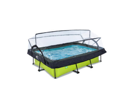Exit Toys Lime zwembad met overkapping 220x150x65 cm + filterpomp