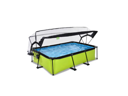 Exit Toys Lime zwembad met overkapping 220x150x65 cm + filterpomp