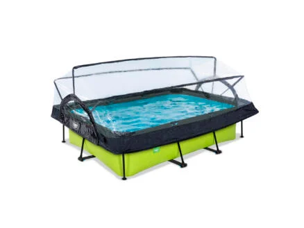 Exit Toys Lime zwembad met overkapping 300x200x65 cm + filterpomp
