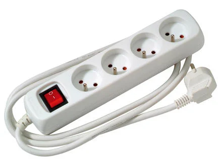  Profile bloc multiprise 4x avec interrupteur + cable 1,5m blanc