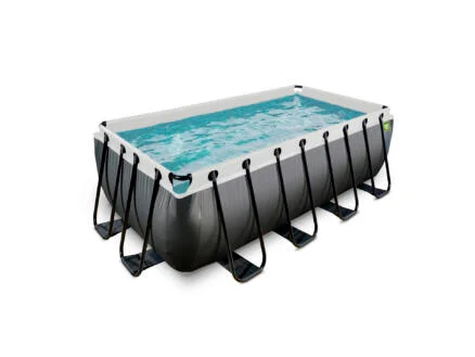 Exit Toys Black Leather zwembad 400x200x122 cm + filterpomp