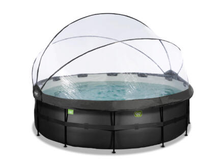 Exit Toys Black Leather piscine avec d?me 450x122 cm