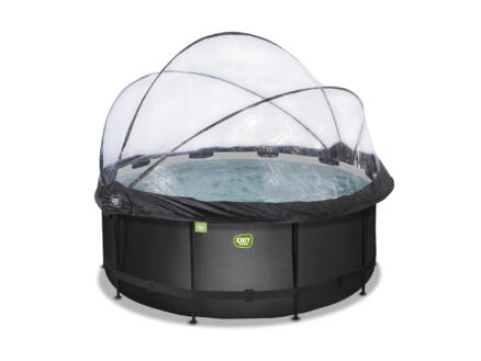 Exit Toys Black Leather piscine avec d?me 360x122 cm + pompe Ã  chaleur