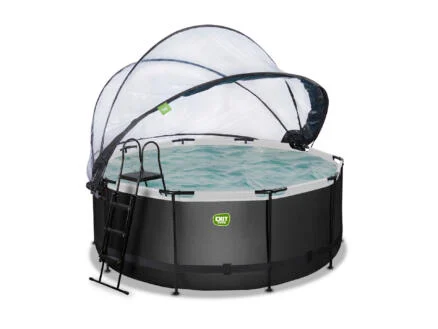 Exit Toys Black Leather zwembad met overkapping 360x122 cm + warmtepomp