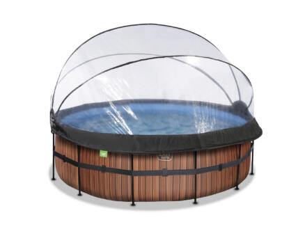 Exit Toys Wood piscine avec d?me 427x122 cm