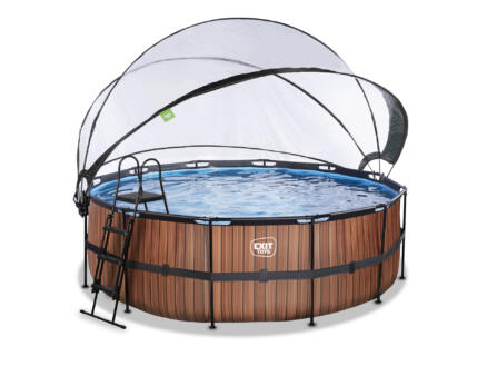 Exit Toys Wood piscine avec d?me 427x122 cm