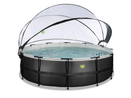 Exit Toys Black Leather piscine avec d?me 488x122 cm