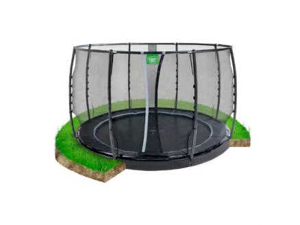 Exit Toys Dynamic trampoline ingegraven 305cm + veiligheidsnet zwart