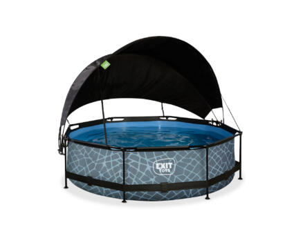 Exit Toys Stone piscine 300x76 cm + pompe filtrante + voile d'ombrage