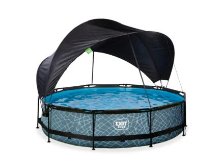 Exit Toys Stone zwembad 360x76 cm + filterpomp + schaduwdoek