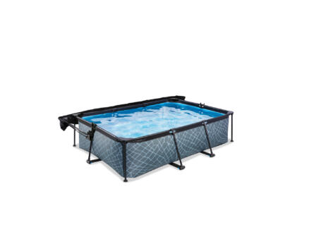 Exit Toys Stone piscine 220x150x65 cm + pompe filtrante + voile d'ombrage