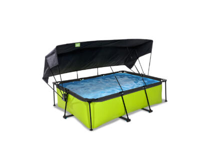 Exit Toys Lime piscine 220x150x65 cm + pompe filtrante + voile d'ombrage