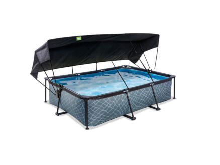 Exit Toys Stone piscine 300x200x65 cm + pompe filtrante + voile d'ombrage