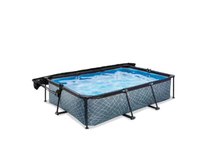 Exit Toys Stone piscine 300x200x65 cm + pompe filtrante + voile d'ombrage