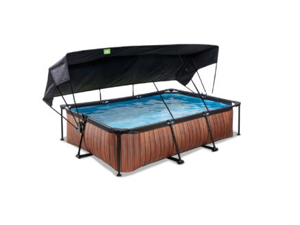 Exit Toys Wood piscine 300x200x65 cm + pompe filtrante + voile d'ombrage