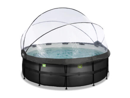 Exit Toys Black Leather piscine avec d?me 427x122 cm + pompe Ã  chaleur