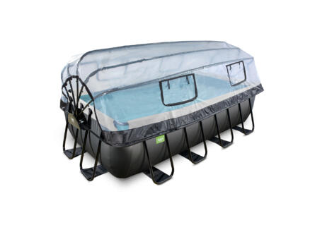 Exit Toys Black Leather zwembad met overkapping 400x200x100 cm