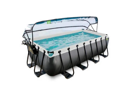 Exit Toys Black Leather zwembad met overkapping 400x200x100 cm