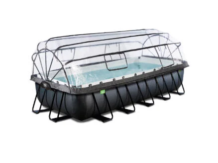 Exit Toys Black Leather piscine avec d?me 540x250x100 cm + pompe Ã  chaleur