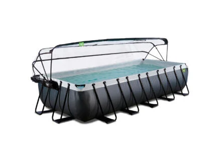 Exit Toys Black Leather piscine avec d?me 540x250x100 cm + pompe Ã  chaleur