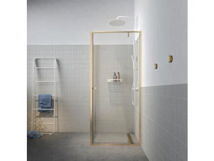 Sealskin Contour douchedraaideur met zijwand 90x90x200 cm helder glas goud