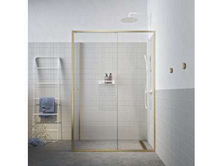 Sealskin Contour porte de douche coulissante 140x90x200 cm verre transparent or