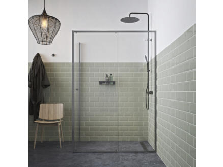 Sealskin Contour porte de douche coulissante avec paroi latÃ©rale140x90x200 cm verre transparent gris mat