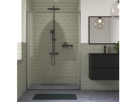 Sealskin Contour porte de douche coulissante 140x200 cm verre transparent gris mat