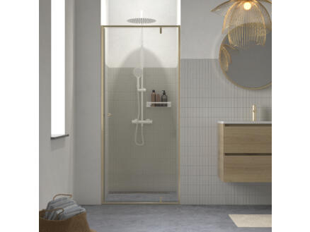 Sealskin Contour porte de douche pivotante 90x200 cm verre transparent or