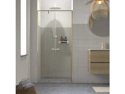 Sealskin Contour porte de douche pivotante 100x200 cm verre transparent or