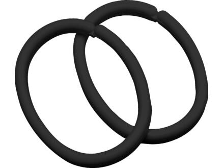 Sealskin Clips anneaux pour rideau de douche noir 12 piÃ¨ces