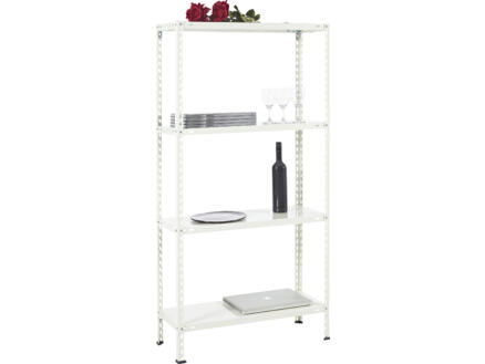 Practo Home Metal Rack étagère 150x75x30 cm métal blanc