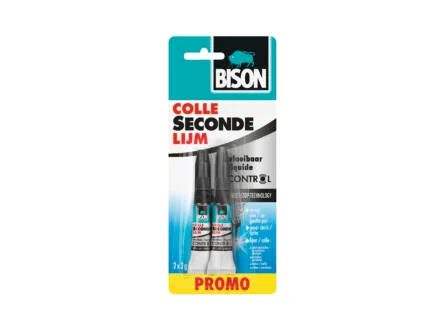 Bison vloeibare secondelijm 2x3 g transparant