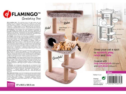 Flamingo Oliver krabpaal 87x68,5x120,5 cm taupe